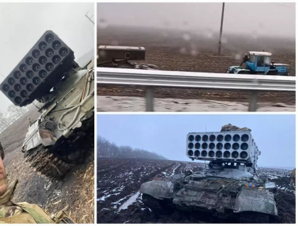 Ucrainenii au tras in rusi cu lansatorul de rachete termobarice TOS-1A pe care l-au capturat de la ei - FOTO Ucrainenii au tras in rusi cu lansatorul de rachete termobarice TOS-1A pe care l-au capturat de la ei - FOTO
