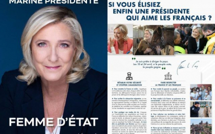 Alegeri prezidentiale Franta: Marine Le Pen somata oficial sa-si verifice afirmatiile dintr-un manifest de campanie