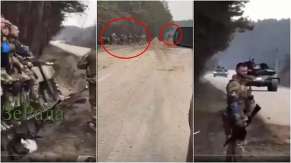 Imagini cu impact emotional. Moment inexplicabil: Un grup de soldati ucraineni e spulberat de la mica distanta de un tanc rusesc care se apropie fara ca nimeni sa se alarmeze - VIDEO Imagini cu impact emotional. Moment inexplicabil: Un grup de soldati ucraineni e spulberat de la mica distanta de un tanc rusesc care se apropie fara ca nimeni sa se alarmeze - VIDEO