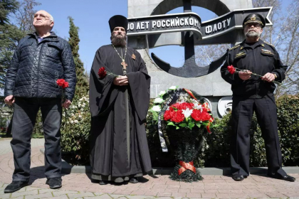 Rusii au organizat o ceremonie pentru a jeli pierderea crucisatorului Moskva: „A fost un simbol al puterii noastre” - FOTO Rusii au organizat o ceremonie pentru a jeli pierderea crucisatorului Moskva: „A fost un simbol al puterii noastre” - FOTO