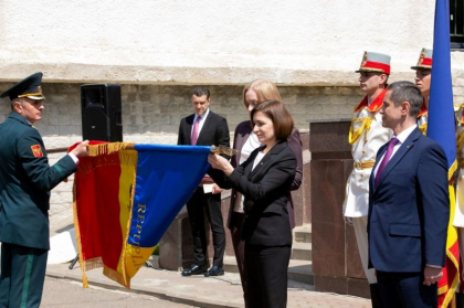 Maia Sandu a participat la ceremonia aniversarii a 30-a de la fondarea Marelui Stat Major al Armatei Nationale
