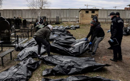 Peste 1.250 de civili ucraineni au fost ucisi de armata rusa in regiunea Kiev, anunta seful Politiei Regionale