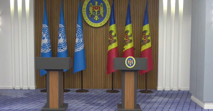 Prim-ministrul Republicii Moldova, Natalia Gavrilita si Secretarul General al ONU, Antonio Guterres sustin o conferinta de presa