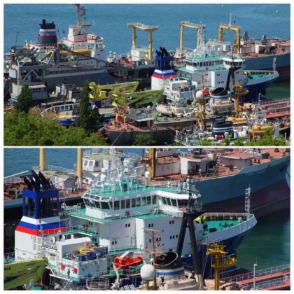 Propaganda rusa sustine ca nava ruseasca incendiata in Marea Neagra zilele trecute a ajuns intacta in portul Sevastopol Propaganda rusa sustine ca nava ruseasca incendiata in Marea Neagra zilele trecute a ajuns intacta in portul Sevastopol