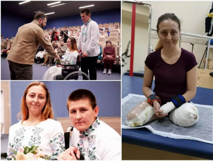 Oxana, asistenta din Ucraina care si-a pierdut picioarele intr-o explozie, premiata de Volodimir Zelenski. „Domnul m-a lasat in viata pentru copiii mei”