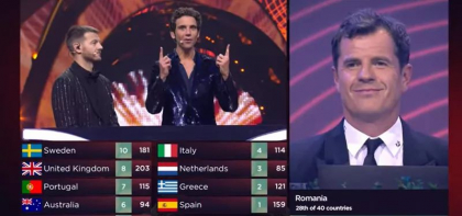 Momentul Eurovision 2022 in care Romania ar fi trebuit sa anunte rezultatele voturilor juriului, dar prezentatorii au motivat probleme de conexiune - VIDEO