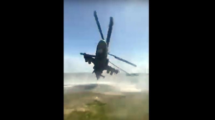 Imagini greu de inteles: Rusii, cat pe ce sa-si prabuseasca singuri un elicopter de atac intr-un lac - VIDEO
