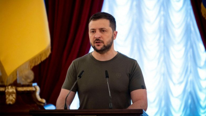Invazia condusa de Rusia este "Covid-22" si armele sunt vaccinul, spune Volodimir Zelenski Invazia condusa de Rusia este "Covid-22" si armele sunt vaccinul, spune Volodimir Zelenski