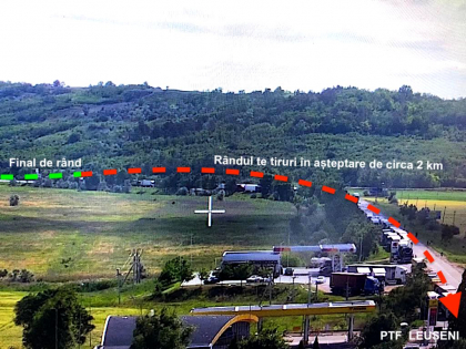 Cozile kilometrice de la frontiera de stat se scurteaza. MAI: „Numar record la Leuseni, 437 camioane au traversat frontiera” - FOTO