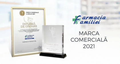 Farmacia Familiei - MARCA COMERCIALA A ANULUI 2021
Farmacia Familiei - MARCA COMERCIALA A ANULUI 2021