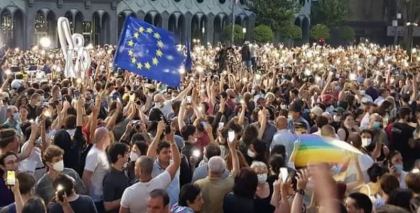 Manifestatii de amploare la Tbilisi, dupa ce Georgia a ratat candidatura la UE Manifestatii de amploare la Tbilisi, dupa ce Georgia a ratat candidatura la UE
