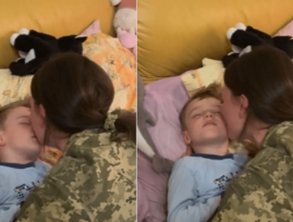 Un copil ucrainean care s-a revazut dupa trei luni cu mama-soldat: „Ai ucis dragonul?”
Un copil ucrainean care s-a revazut dupa trei luni cu mama-soldat: „Ai ucis dragonul?”