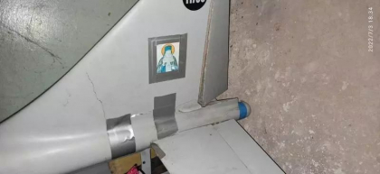 Ucrainenii au doborat o drona Orlan-10 pe care militarii rusi au lipit o icoana - FOTO 