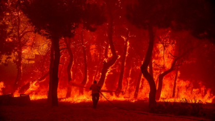 „O lupta dificila pentru a salva ecosistemul”. Incendiile din Grecia sunt alimentate de valul de caldura si de vantul puternic - FOTO „O lupta dificila pentru a salva ecosistemul”. Incendiile din Grecia sunt alimentate de valul de caldura si de vantul puternic - FOTO