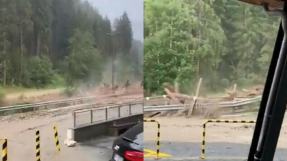Sute de persoane au ramas izolate in cabane si hoteluri din Austria din cauza inundatiilor - VIDEO 