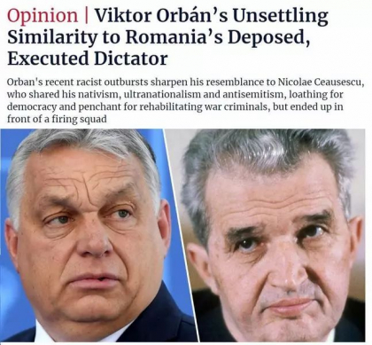 „Ingrijoratoarea asemanare intre Viktor Orban si dictatorul roman rasturnat de la putere si executat”. Analiza publicata in cel mai mare ziar din Israel de un profesor de la Babes Bolyai „Ingrijoratoarea asemanare intre Viktor Orban si dictatorul roman rasturnat de la putere si executat”. Analiza publicata in cel mai mare ziar din Israel de un profesor de la Babes Bolyai