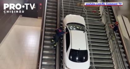 Un sofer a ramas blocat pe scarile unei statii de metrou din Madrid, cu o masina furata dintr-o parcare Un sofer a ramas blocat pe scarile unei statii de metrou din Madrid, cu o masina furata dintr-o parcare