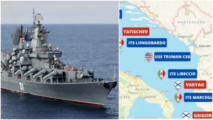 Nave de razboi rusesti au patruns in Marea Adriatica. Una dintre ele a incercat sa blocheze un portavion american Nave de razboi rusesti au patruns in Marea Adriatica. Una dintre ele a incercat sa blocheze un portavion american