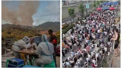 Milioane de chinezi au asteptat la coada sa se testeze pentru Covid la peste 40 °C, in timp ce in jurul lor ardeau padurile