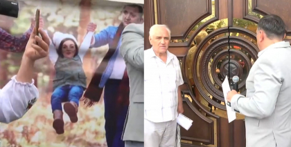 Au vrut sa intre in Presedintie: „A spus ca usa mereu va fi deschisa”. Cum apare Maia Sandu pe o pancarta a membrilor Partidului SOR - FOTO