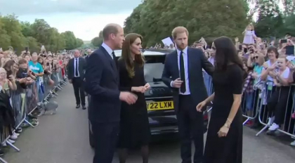 William, Kate, Harry si Meghan, aparitie publica impreuna la Windsor - VIDEO 