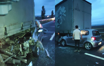 Un bot de fiare - asta a mai ramas dintr-o masina care s-a lovit de un camion, la Hincesti. Ce spune politia - FOTO 