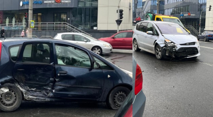 Dimineata cu ghinion pentru doi soferi. S-au ciocnit violent intr-o intersectie din capitala. Imagini de la locul accidentului - FOTO Dimineata cu ghinion pentru doi soferi. S-au ciocnit violent intr-o intersectie din capitala. Imagini de la locul accidentului - FOTO