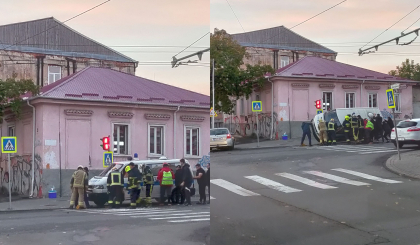 O ambulanta s-a rasturnat, dupa ce s-a ciocnit violent cu un automobil, in capitala. Imagini de la locul accidentului - FOTO