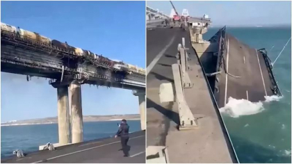 Cum arata acum Podul Kerci: Cat de mari sunt pagubele dupa explozie - VIDEO Cum arata acum Podul Kerci: Cat de mari sunt pagubele dupa explozie - VIDEO