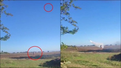 Imagini extrem de rare: Soldatii ucraineni din camp au reusit sa doboare o racheta de croaziera ruseasca cu un sistem portabil Igla - VIDEO 