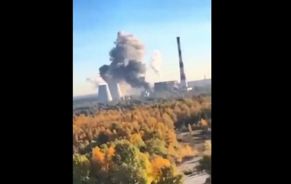 Momentul cand o racheta de croaziera e interceptata in aer langa Kiev - VIDEO 