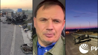 Ce a mai ramas din masina in care a murit liderul prorus din Herson. Caroseria a sarit de pe sasiu in urma presupusului accident - FOTO/VIDEO Ce a mai ramas din masina in care a murit liderul prorus din Herson. Caroseria a sarit de pe sasiu in urma presupusului accident - FOTO/VIDEO
