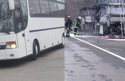 Noi detalii despre soferul autocarului care a luat foc pe drum, la Straseni. Politia: „A fost sanctionat in aceasta dimineata” - FOTO 
