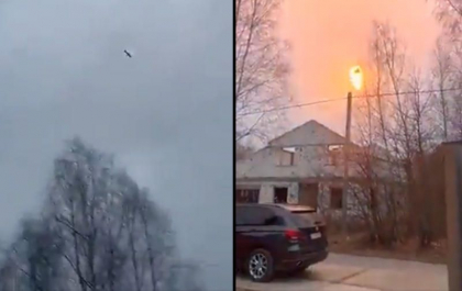  „Boom”, urmat de o explozie spectaculoasa: Sistemul german IRIS-T a distrus una dupa alta doua rachete rusesti deasupra Kievului - VIDEO