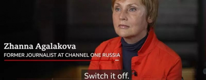 Lui Putin ”ii este frica”, spune Zhanna Agalakova, fosta jurnalista care a spus despre posturile rusesti ca sunt o „masinarie de spalat creiere”
