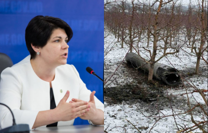 Natalia Gavrilia, dupa ce o racheta a cazut intr-o livada din apropierea raionului Briceni: "Depunem toate eforturile ca sa tinem situatia sub control"