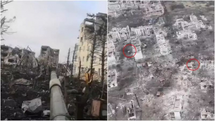 Imagini groaznice din Ucraina: Cum a ajuns sa arate un oras din Donetk. Lupte cu tancuri printre ruine precum in al Doilea Razboi Mondial - VIDEO