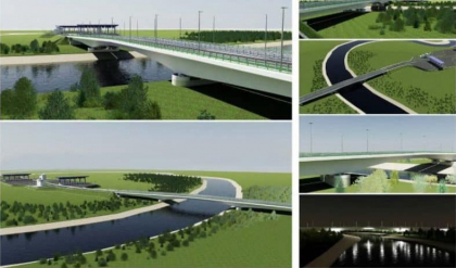 Autoritatile din Romania au anuntat ca UE a aprobat finantarea de peste 16,4 milioane de euro pentru constructia podului de peste Prut, la Ungheni - FOTO 