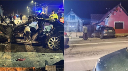 Cu BMW-ul pe acoperisul unei case din Romania. Patru tineri au scapat cu viata ca prin minune. Primele imagini surprinse imediat dupa accident Cu BMW-ul pe acoperisul unei case din Romania. Patru tineri au scapat cu viata ca prin minune. Primele imagini surprinse imediat dupa accident