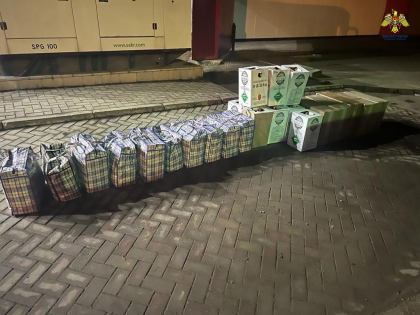 Un barbat - retinut, dupa ce a incercat sa iasa din tara cu 270 kg de tutun pentru narghilea, 2 500 pachete de tigari si 10 butelii de refrigerant
