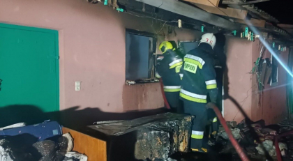 Incendiu intr-o gospodarie din Orhei. Un sopron - cuprins de flacari: Pompierii au reusit sa evacueze patru butelii de gaz din interior - FOTO 