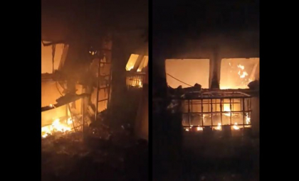 O nava turceasca din Herson a luat foc dupa ce a fost lovita cu o racheta - VIDEO 