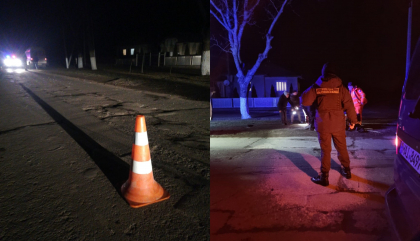 Un barbat - lovit de o masina, la Briceni. Soferul a fugit de la locul accidentului. Ce s-a intamplat cu pietonul - FOTO