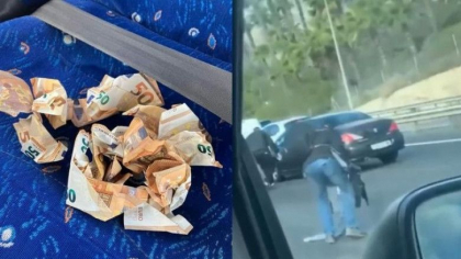 Blocaj urias pe o autostrada din Spania, dupa ce dintr-o masina au zburat 20.000 de euro