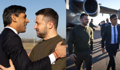 Zelenski a ajuns la Londra intr-o vizita surpriza. Va discuta cu regele Charles, cu premierul Rishi Sunak si se va adresa Parlamentului