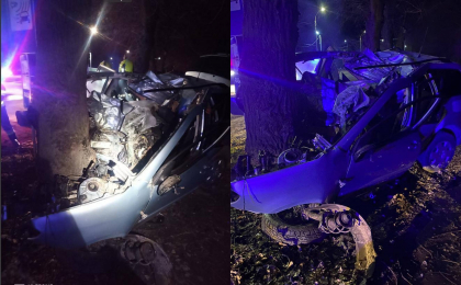 Noi detalii despre accidentul de pe soseaua Muncesti: Soferul masinii a murit pe loc. Era politist si avea 23 de ani - FOTO 