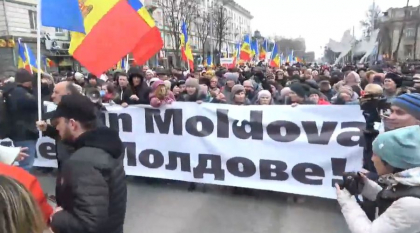 Centrul capitalei - blocat de protestarii partidului SOR. Circulatia troleibuzelor pe bulevardul Stefan cel Mare - sistata. Cum este redirectionat transportul public
