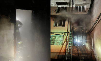 30 de persoane au fost evacuate dintr-un bloc locativ din capitala, dupa ce un apartament a fost cuprins de flacari