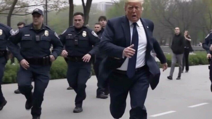Imagini trucate, pe internet, cu Donald Trump fugind de politie. Twitter-ul rade de arestarea anuntata de fostul presedinte - FOTO