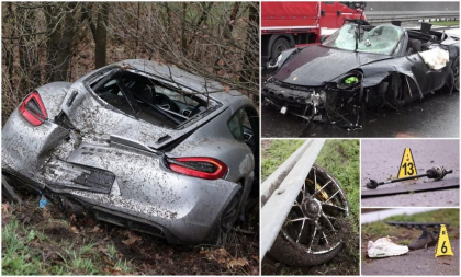 Trei Porsche, patru morti si un accident de groaza. Drama incredibila pe autostrada A3 spre Koln, in Germania
